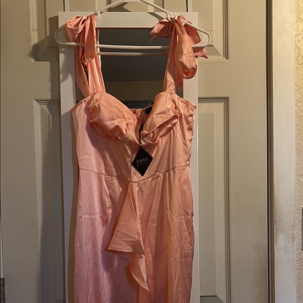 Zaful Pink Satin Dress